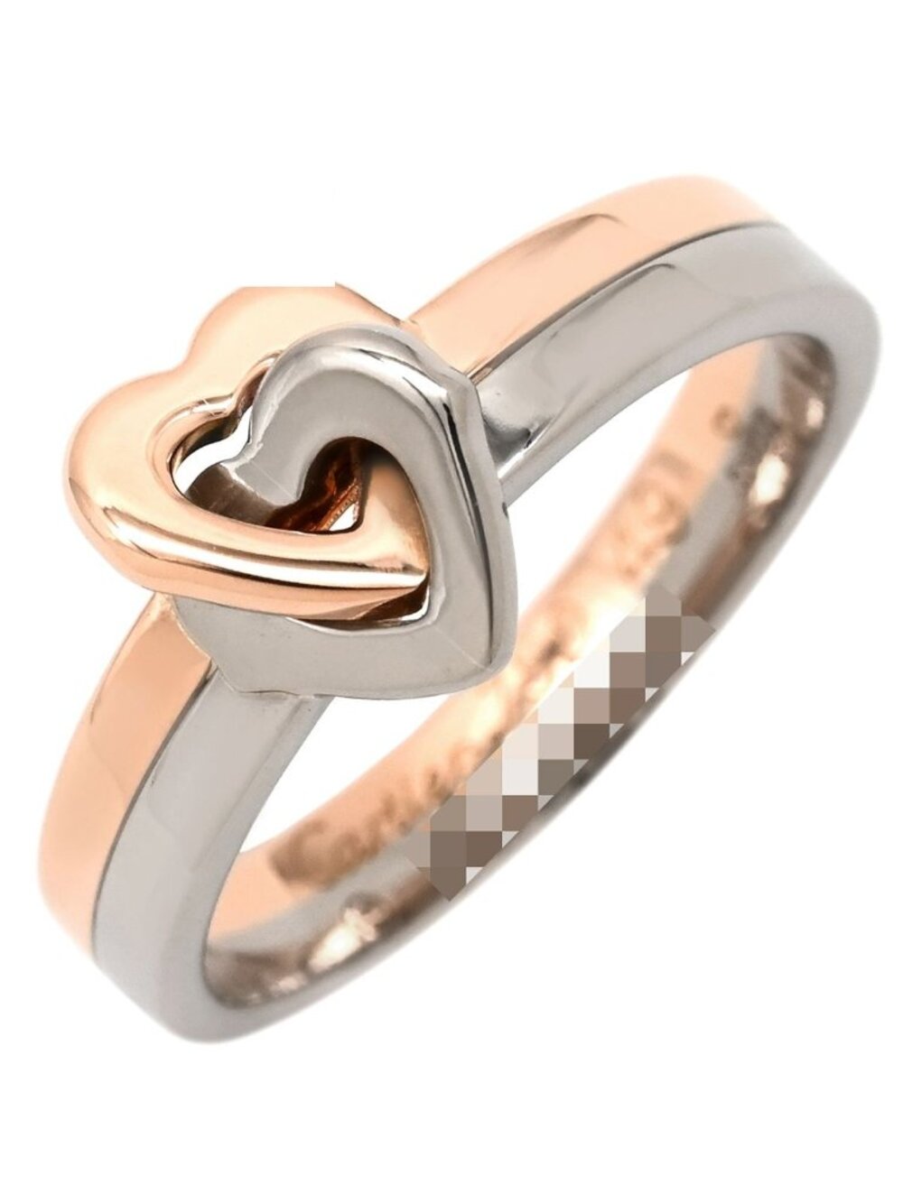 Cartier Ring Double Heart Pink Gold White 49 PG WG